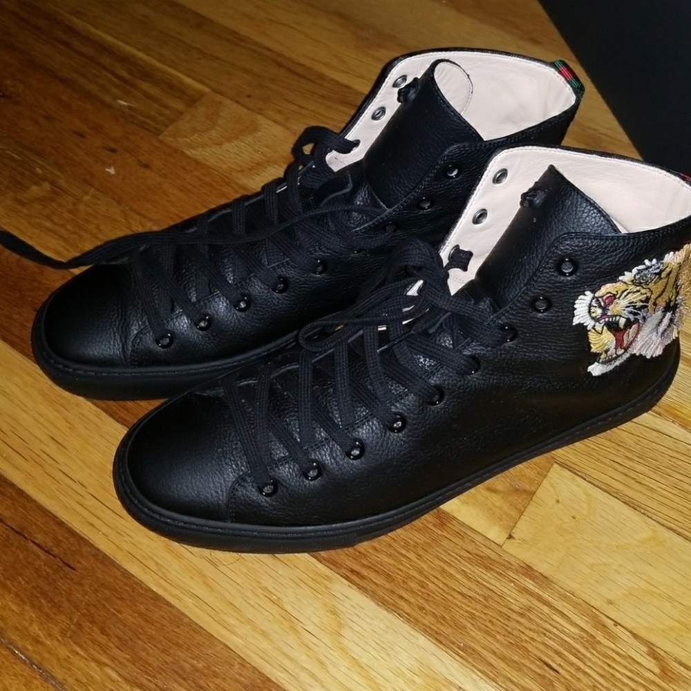 Gucci high top chucks w/ embroidered tiger